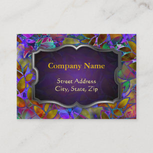 Chubby Business Card Floral Abstract Stained Glass