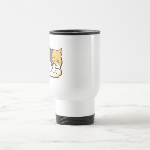 Chubby Calico Cat - Kawaii Sticker Travel Mug