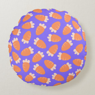 Chubby Carrots Lavender Round Cushion
