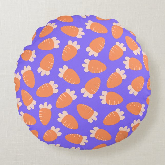 Chubby Carrots Lavender Round Cushion (Front)