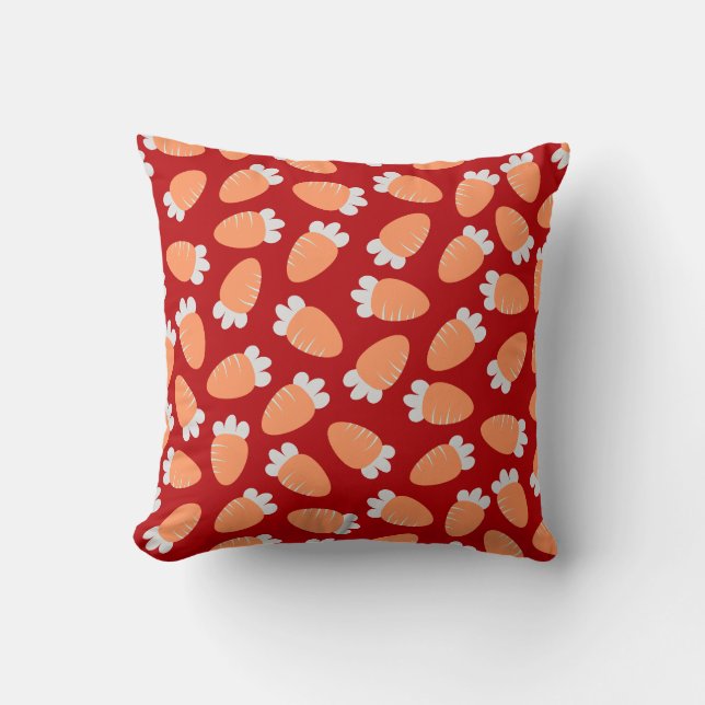 Chubby Carrots Red Cushion (Front)