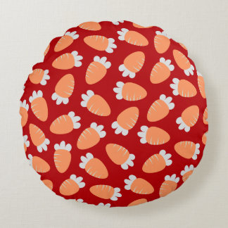 Chubby Carrots Red Round Cushion