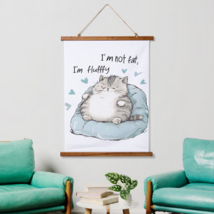 Chubby Cat Chill Vibes Hanging Tapestry