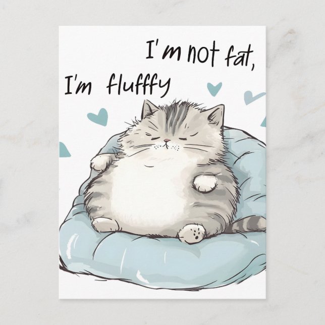 Chubby Cat Chill Vibes Holiday Postcard (Front)