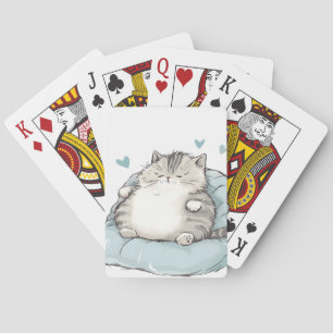 Chubby Cat Chill Vibes Playing Cards