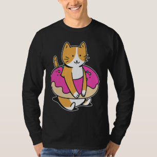 Chubby Cat Doughnut Sweet Pastry Swimming Float Sp T-Shirt