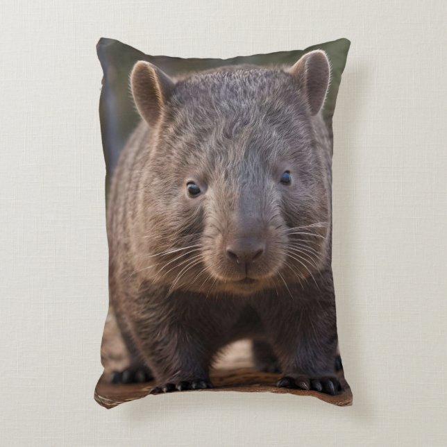 "Chubby Charm: The Adorable Australian Wombat" Decorative Cushion (Front(Vertical))