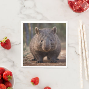 "Chubby Charm: The Adorable Australian Wombat" Napkin