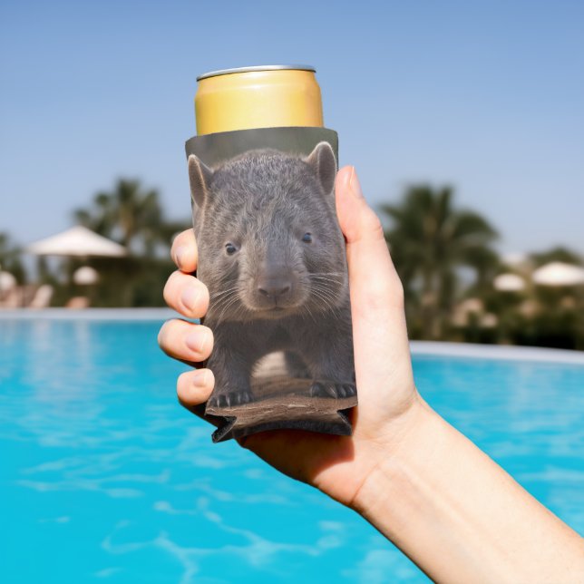 "Chubby Charm: The Adorable Australian Wombat" Seltzer Can Cooler (In Situ Pool)