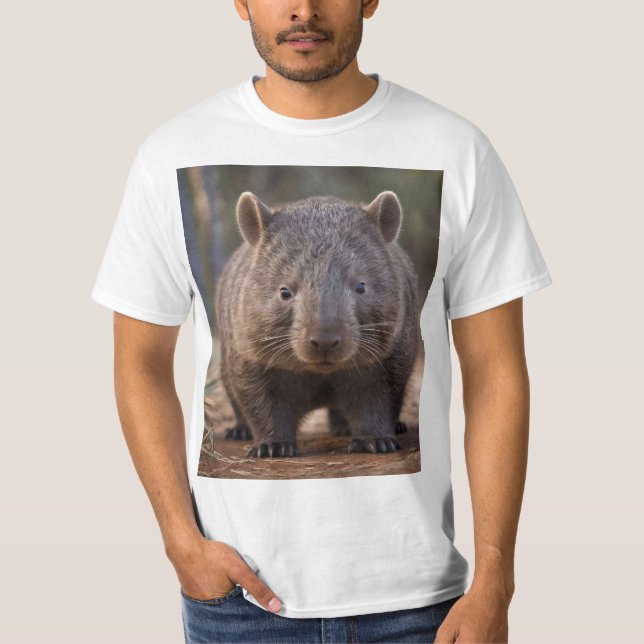 "Chubby Charm: The Adorable Australian Wombat" T-Shirt (Front)