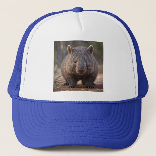 "Chubby Charm: The Adorable Australian Wombat" Trucker Hat (Front)