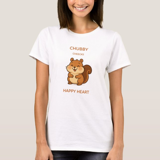 Chubby Cheeks Happy Heart T-Shirt (Front)