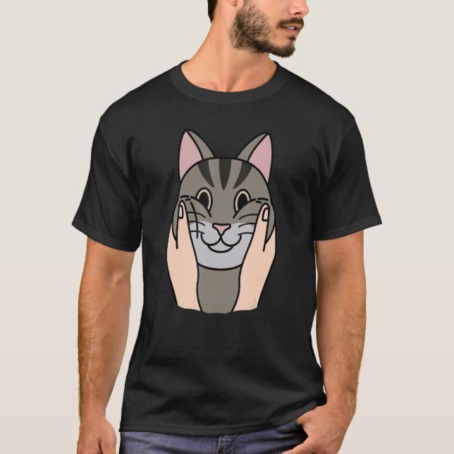 Chubby Cheeks Tabby Cat Pet T-Shirt (Front)