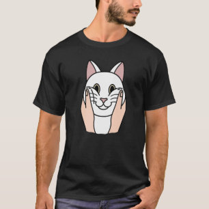 Chubby Cheeks White Cat Pet T-Shirt