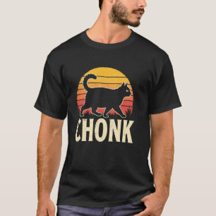 Chubby Chonks Cat Retro Sunset T-Shirt