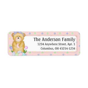 Chubby Cubby Easter Teddy Bear d1 Address Label