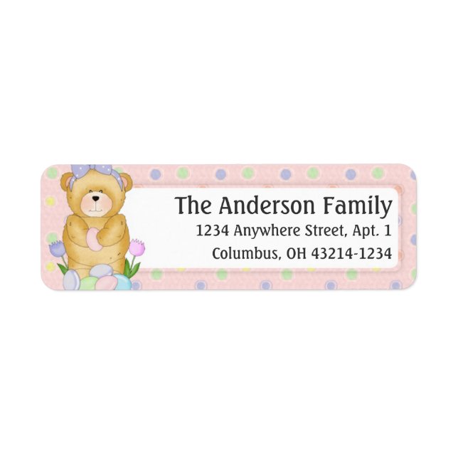 Chubby Cubby Easter Teddy Bear d1 Address Label (Front)