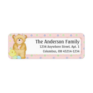Chubby Cubby Easter Teddy Bear d3 Address Label