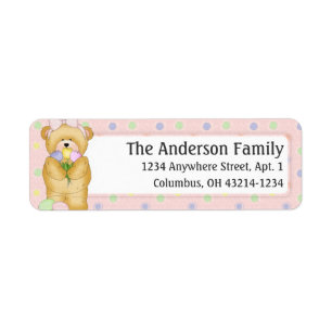 Chubby Cubby Easter Teddy Bear d5 Address Label