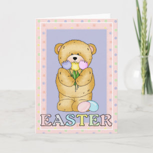 Chubby Cubby Teddy Bear d7 Easter Greeting Card
