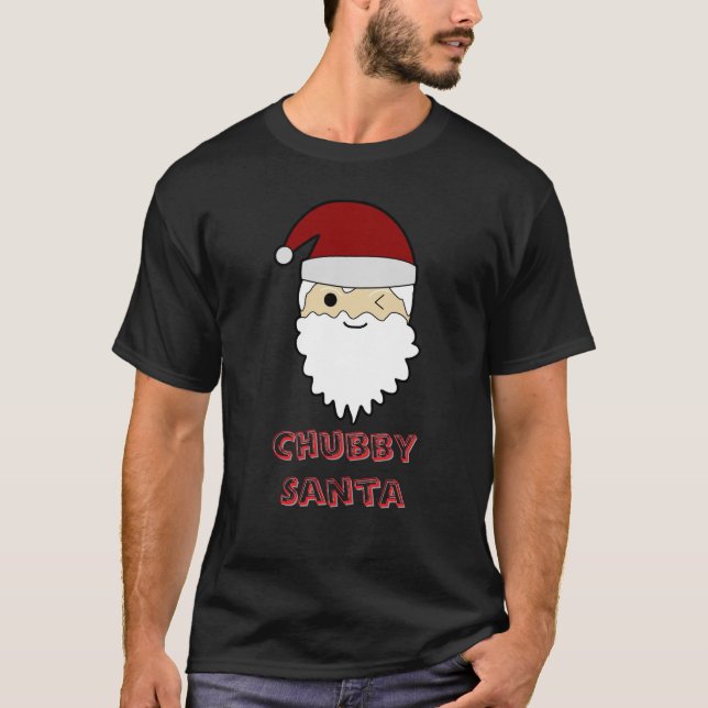 Chubby Cute Santa Face – Adorable Christmas Tee (Front)