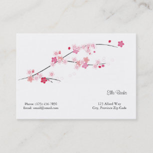 Chubby Elegant Cherry Blossoms Business Card