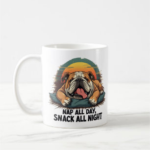Chubby English Bulldog Nap And Snack Coffee Mug
