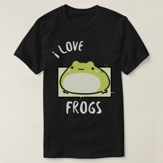 Chubby Frog I love frogs T-Shirt (Design Front)
