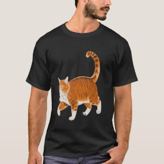 Chubby Ginger Kitten Lover Japanese Art Cute Cat T-Shirt