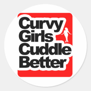 Chubby Girls Cuddle Better Classic Round Sticker