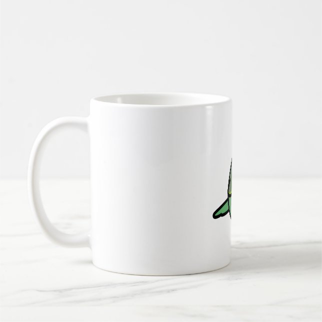 Chubby Green Parrotet Coffee Mug (Left)