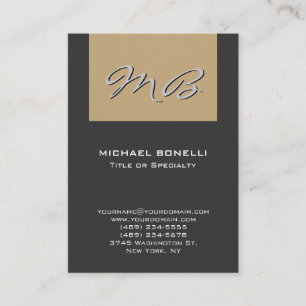 Chubby grey beige monogram unique business card