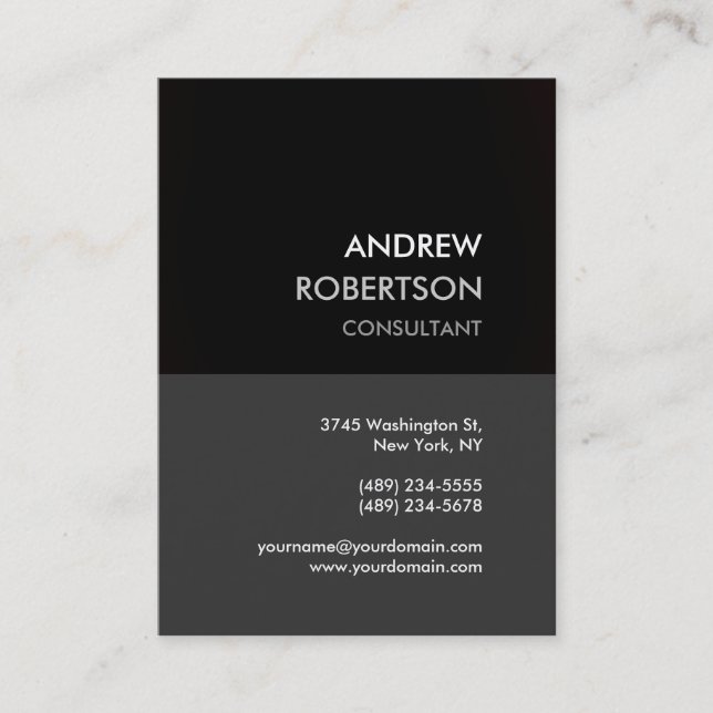 Chubby Grey Black Manager Business Card (Front)
