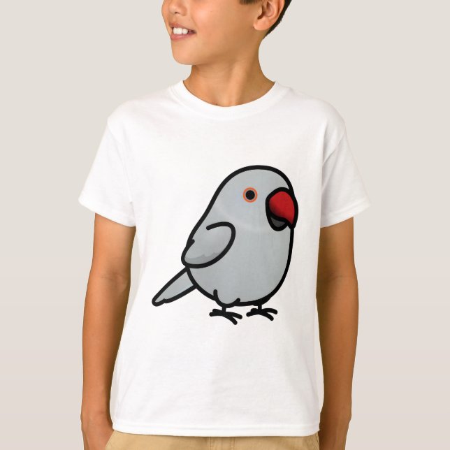 Chubby Grey Indian Ringneck Parakeet - Female T-Shirt (Front)