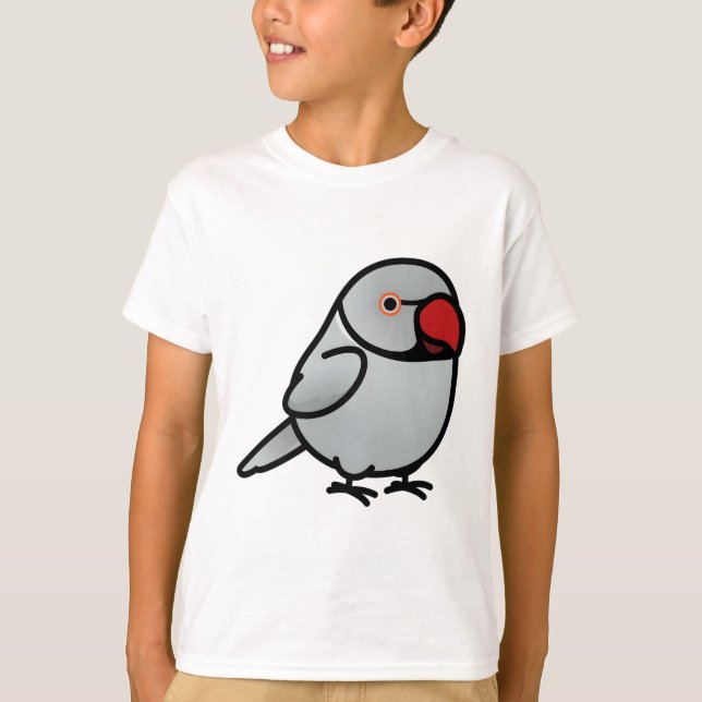 Chubby Grey Indian Ringneck Parakeet T-Shirt (Front)