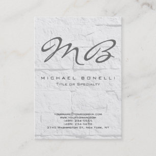 Chubby Grey Monogram Calligraphy Business Card