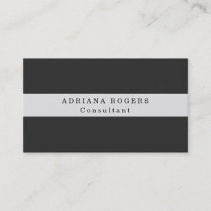 Chubby Grey Striped Professional Minimalist Business Card