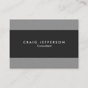 Chubby Grey Stripes Stylish Modern Minimalist Business Card