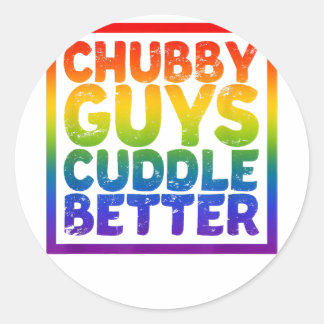 Chubby Guys Cuddle Better - Gay Bear Classic Round Sticker