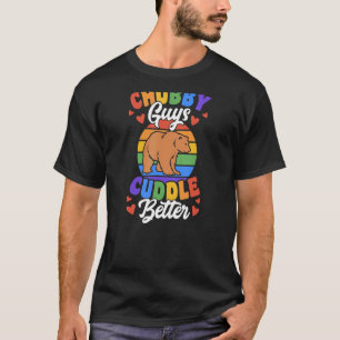 Chubby Guys Cuddle Better Gay Grizzly Bear Pride M T-Shirt