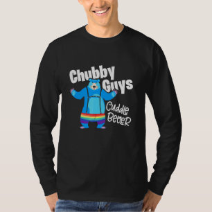 Chubby Guys Cuddle Better Lgbtq Gay Pride Bear T-Shirt