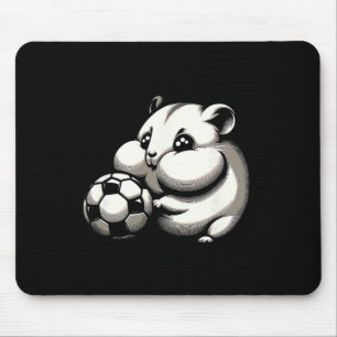 Chubby Hamster With Soccer Ll Cartoon Kawaii Mouse Mat
