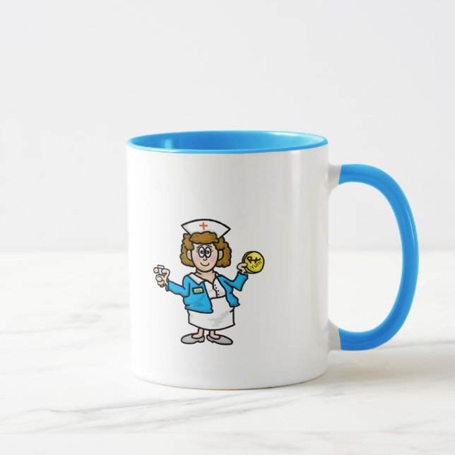 Chubby Happy Nurse With Medicine Coffee Mug (Right)