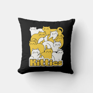 Chubby Kitties Design - Adorable Cat Art Cushion