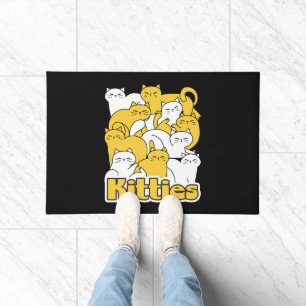 Chubby Kitties Design - Adorable Cat Art Doormat