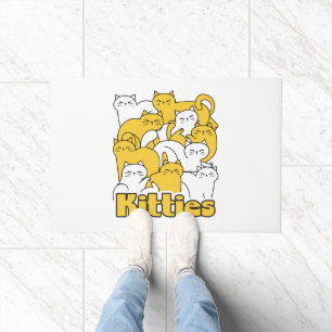 Chubby Kitties Design - Adorable Cat Art Doormat