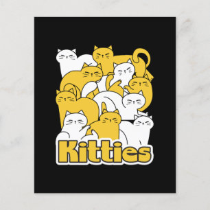 Chubby Kitties Design - Adorable Cat Art Flyer
