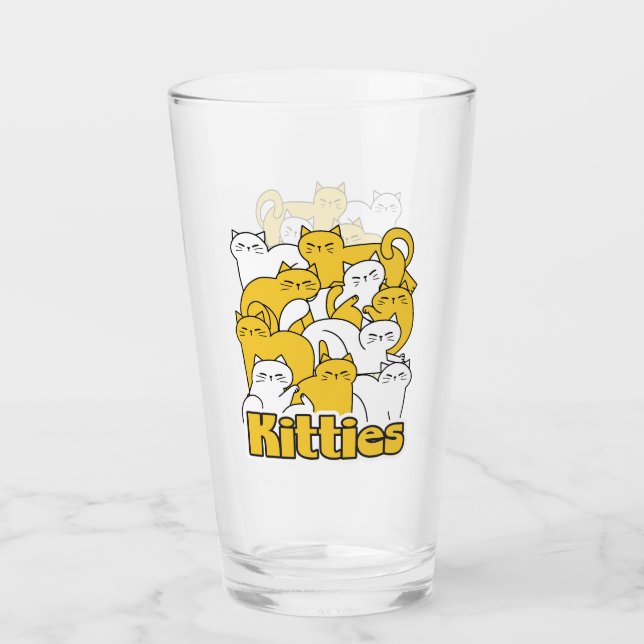 Chubby Kitties Design - Adorable Cat Art Glass (Front)
