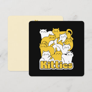 Chubby Kitties Design - Adorable Cat Art Holiday Card