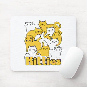 Chubby Kitties Design - Adorable Cat Art Mouse Mat